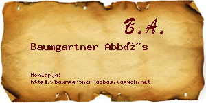 Baumgartner Abbás névjegykártya